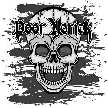 grunge skull coat of armsのイラスト素材