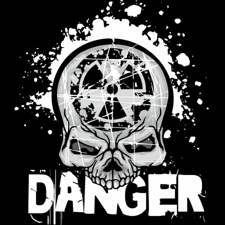 grunge skull coat of armsのイラスト素材