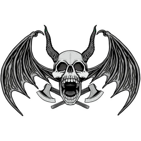 grunge skull coat of armsのイラスト素材