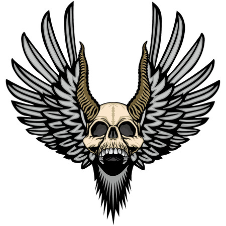 grunge skull coat of armsのイラスト素材