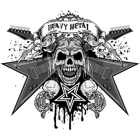 grunge skull coat of armsのイラスト素材