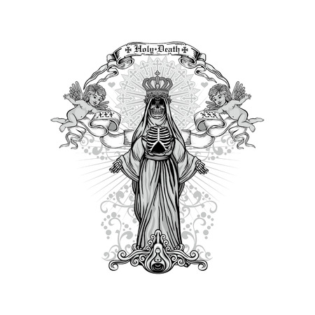 grunge skull coat of armsのイラスト素材