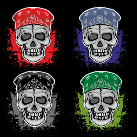 grunge skull coat of armsのイラスト素材