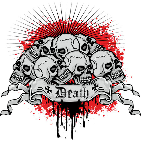 Gothic coat of arms with skull, grunge vintage design t shirtsのイラスト素材