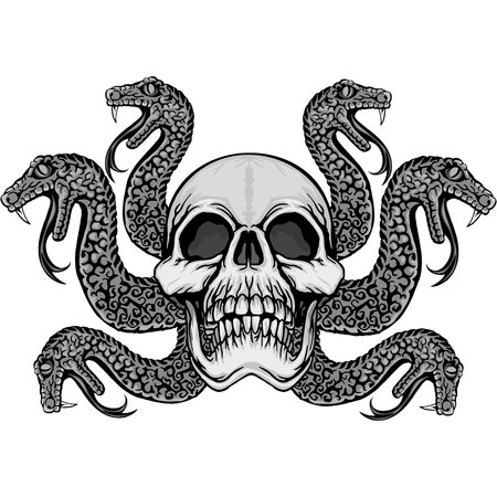 Gothic coat of arms with skull, grunge vintage design t shirtsのイラスト素材