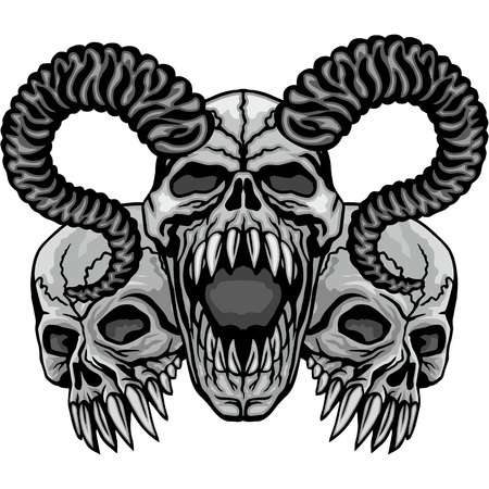 Gothic coat of arms with skull, grunge vintage design t shirtsのイラスト素材