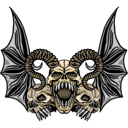 Gothic coat of arms with skull, grunge vintage design Vector illustration.のイラスト素材