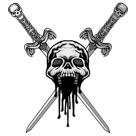 Gothic sign with skull, grunge vintage design t shirtsのイラスト素材