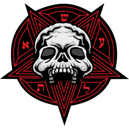 Gothic sign with skull, grunge vintage design t shirtsのイラスト素材