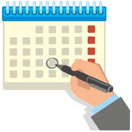 flat hand draws a calendarのイラスト素材