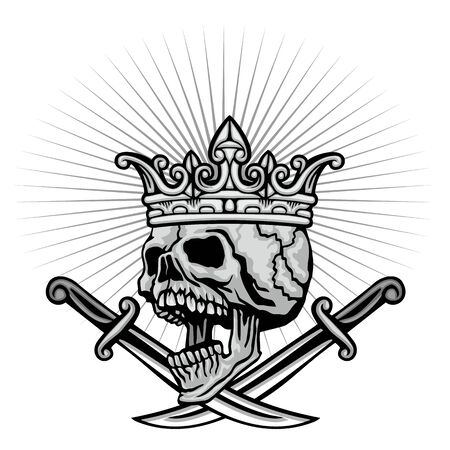 Gothic sign with skull, grunge vintage design t shirtsのイラスト素材