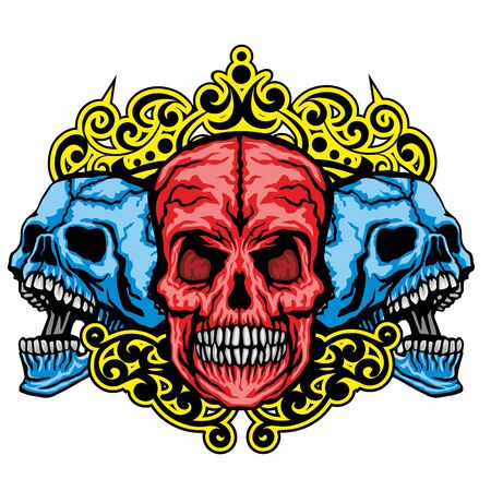 Gothic sign with skull, grunge vintage design t shirtsのイラスト素材