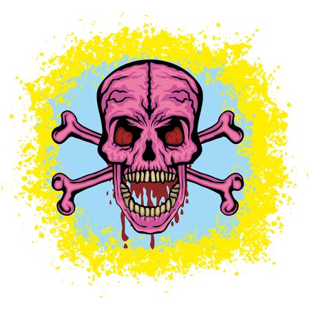 Gothic sign with skull, grunge vintage design t shirtsのイラスト素材