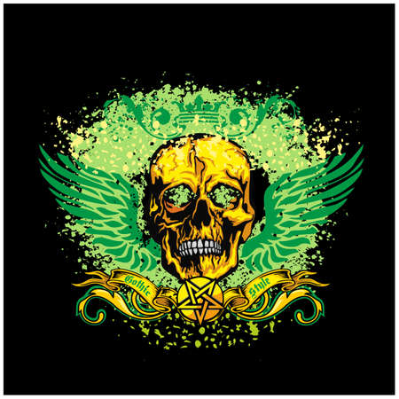 Gothic sign with skull, grunge vintage design t shirtsのイラスト素材