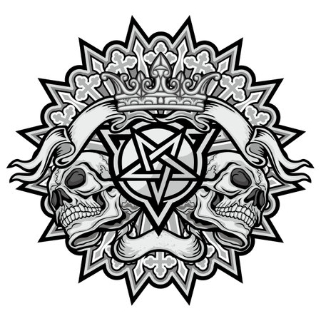 Gothic sign with skull, grunge vintage design t shirtsのイラスト素材
