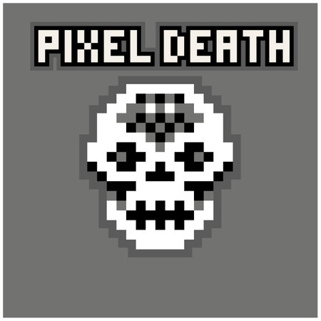 degital sign with pixel skull, grunge vintage design t shirtsのイラスト素材