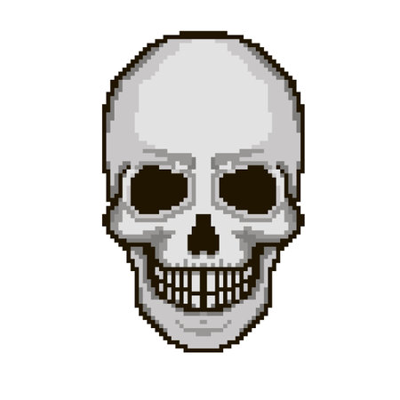 degital sign with pixel skull, grunge vintage design t shirtsのイラスト素材