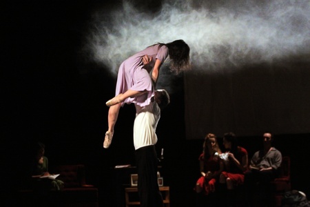 TURIN, ITALY - JANUARY 25, 2011: dancers of Salvino Aiosa's Ballet Company perform "The diary of Anna Frank"のeditorial素材