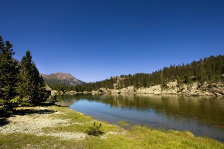 lake of Serva, In Mont Avic park, Italyの写真素材