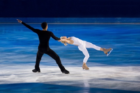 Turin, Italy - October,  8, 2011: Aljona Savchenko and Robin Szolkowy of Russia perform in the Gran...