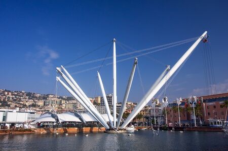 Ancient harbor in Genoa, italyのeditorial素材