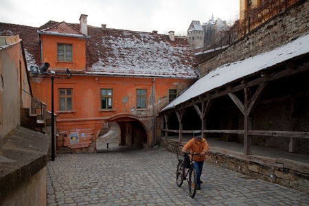 ancient citadel of Sighisoara, Transylvania のeditorial素材