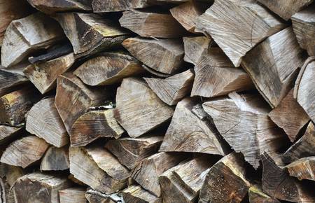 firewood in a woodpile