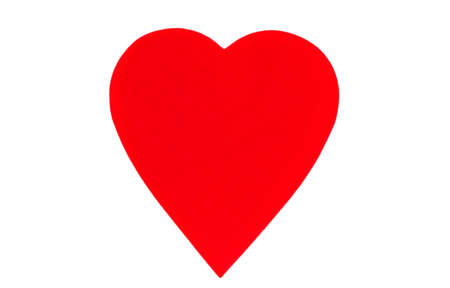 Big red heart isolated on a white backgroundの写真素材