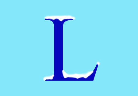 One snowy letter alphabetの写真素材