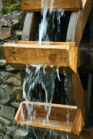 Wooden wheel of an ancient water mill