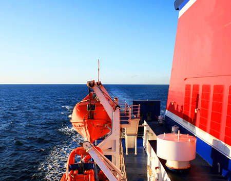 Boat on the deck of a ship