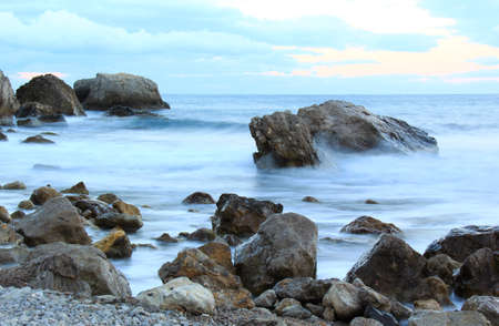 Sea landscape with cloudy sky  Crimea, Ukraine  
