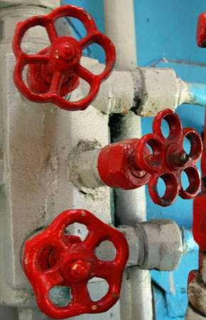 Main engine air on an old steam locomotiveの写真素材