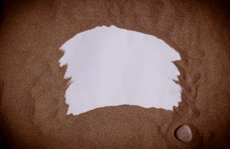 Holiday concept sea sand frame with copy spaceの写真素材