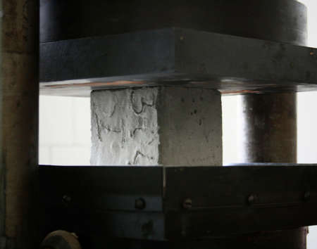 Bricks trial of strength in the laboratoryの写真素材