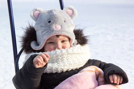 Cute little girl winter portrait