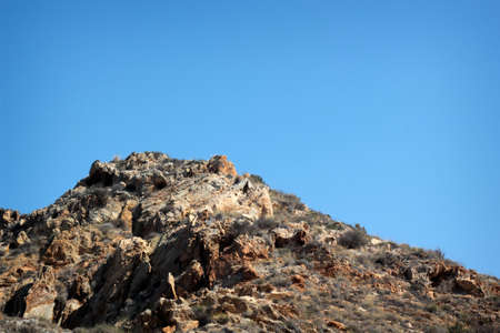 The top of the mountain under a clear sky in Spainの写真素材