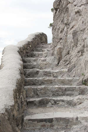 Step stone staircase in Crimea, Ukraineの写真素材