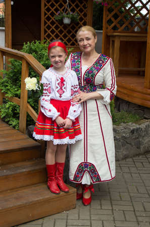 LUTSK, UKRAINE - May 15, 2016: Lesson Ukrainian embroidered at school on May 15, 2016 in Lutsk, Ukraineのeditorial素材