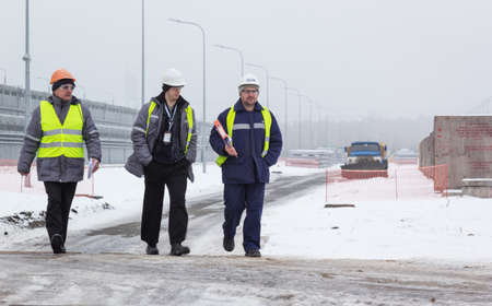 CHERNOBYL, UKRAINE - December, 2016: Workers of the Chernobyl nuclear power plant is near spent nuclear fuel storageのeditorial素材