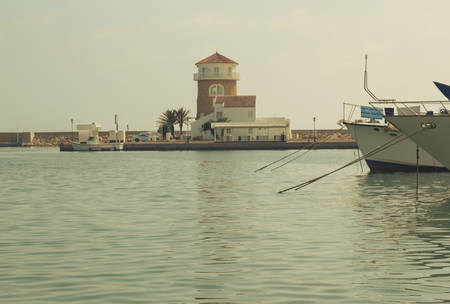 Lighthouse in Almerimar Province of Almeria, Spainのeditorial素材