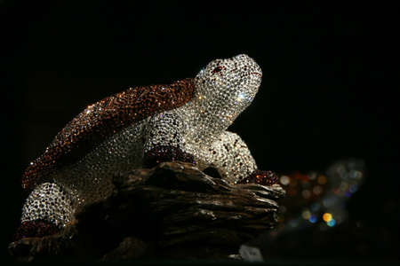 WATTENS, AUSTRIA - May 07, 2009: Turtle made with crystal Swarovski at Crystal Worlds (Kristallwelten) museum. Swarovski is an Austrian producer of luxury cut lead glass found in 1895のeditorial素材