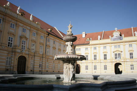 Courtyard of the historic Melk Abbey, Austriaのeditorial素材