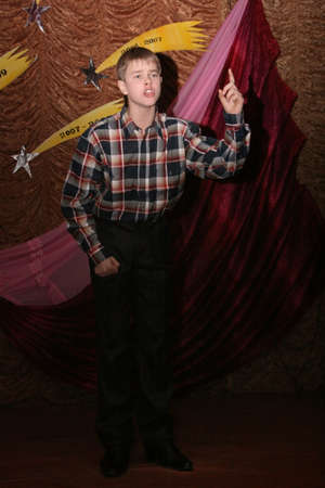 KAMIN, UKRAINE - 08 December 2008: Unknown teenager posing in hallのeditorial素材