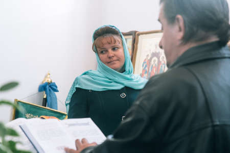 VOYUTYN, UKRAINE - 14 October 2017: Ð¡hurch choir during the religious celebration Pokrov