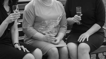 Women with champagne glassesの写真素材