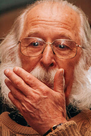 ZBARAG, Ternopil / UKRAINE - February 20 2009: Contemporary Ukrainian painter Ivan Marchuk. In 2007 The Daily Telegraph included Ivan Marchuk in top 100 geniuses of our time, who create a multidimensional picture of the Universeのeditorial素材