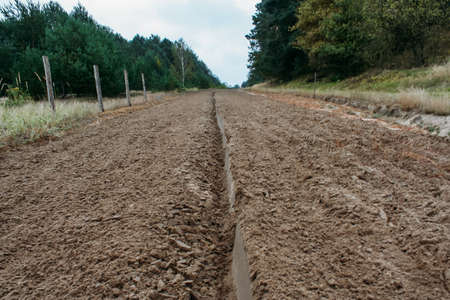 Revealing traces test strip at the state frontier between Ukraine and Belarus