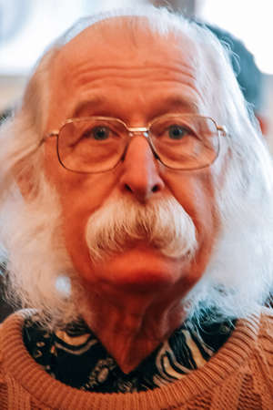 ZBARAG, UKRAINE - 20 February 2009: Ð¡ontemporary Ukrainian painter Ivan Marchuk. In 2007 The Daily Telegraph included Ivan Marchuk in top 100 geniuses of our time, who create a multidimensional picture of the Universeのeditorial素材
