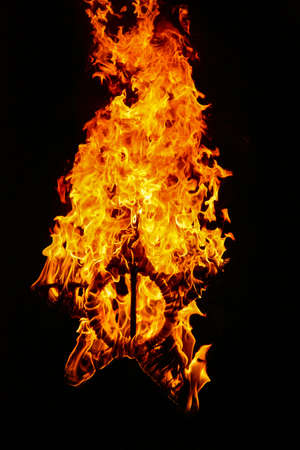 Star Flame Light Abstraction at nightの写真素材